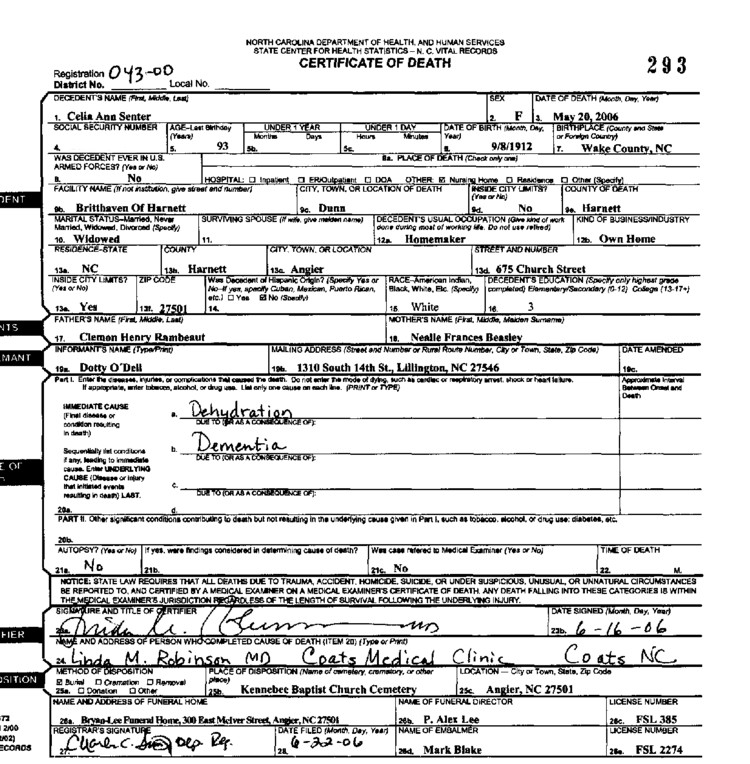 Death Certificates